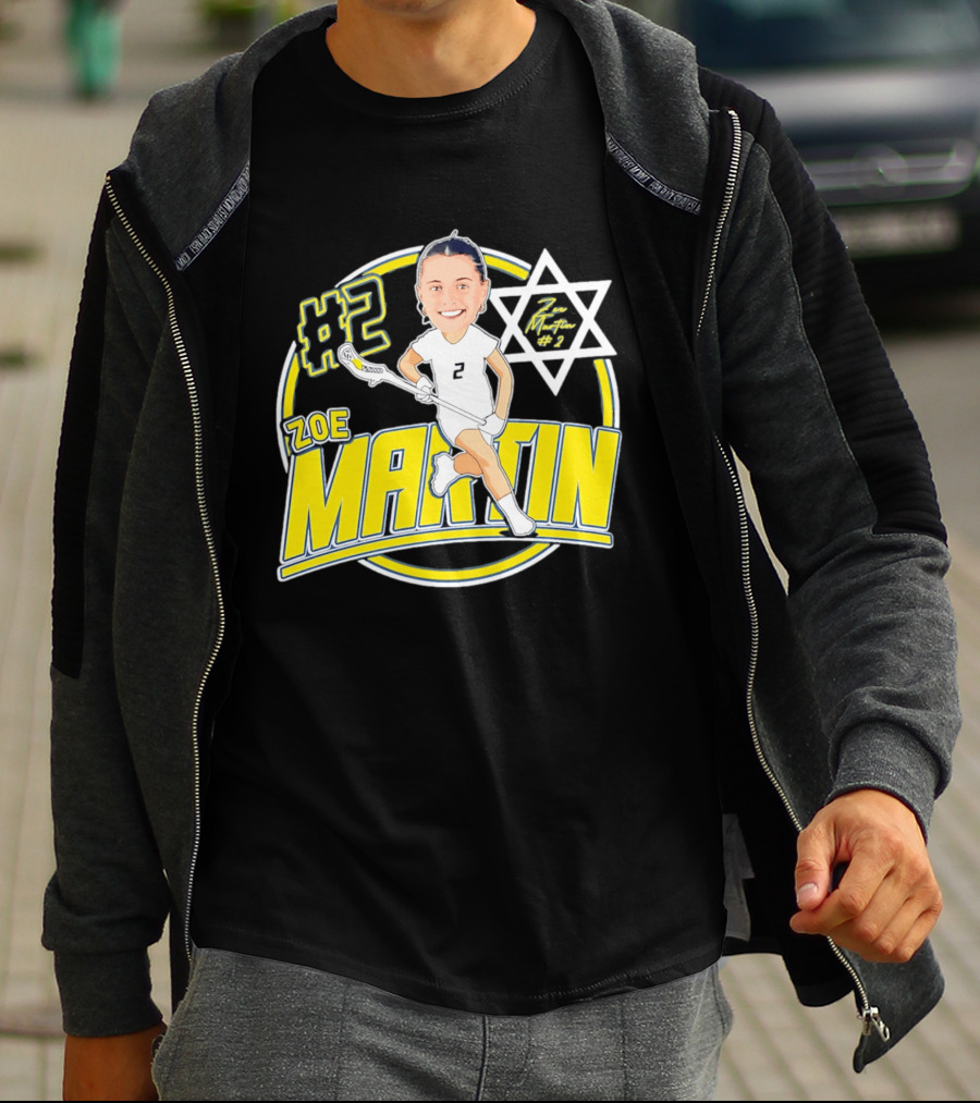 Zoe Martin #2 Lacrosse Caricature Michigan 2026 T-Shirt