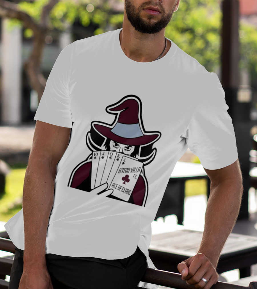 Aston Villa FC Ace Of Clubs Witch Playing Cards T-Shirt
