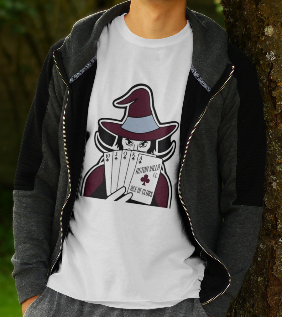 Aston Villa FC Ace Of Clubs Witch Playing Cards T-Shirt