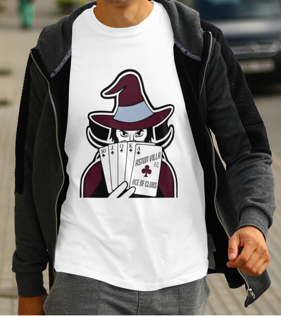 Aston Villa FC Ace Of Clubs Witch Playing Cards T-Shirt