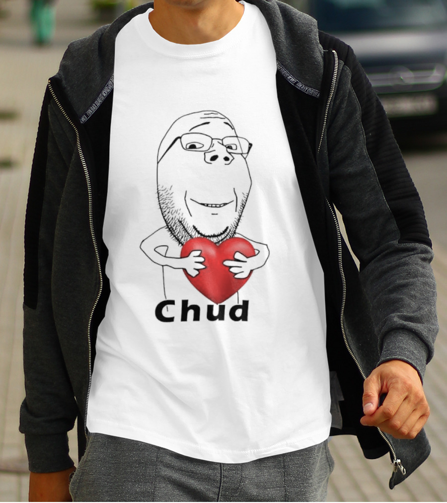 Chud Guy Chudjak Holding Red Heart Sketch T-Shirt