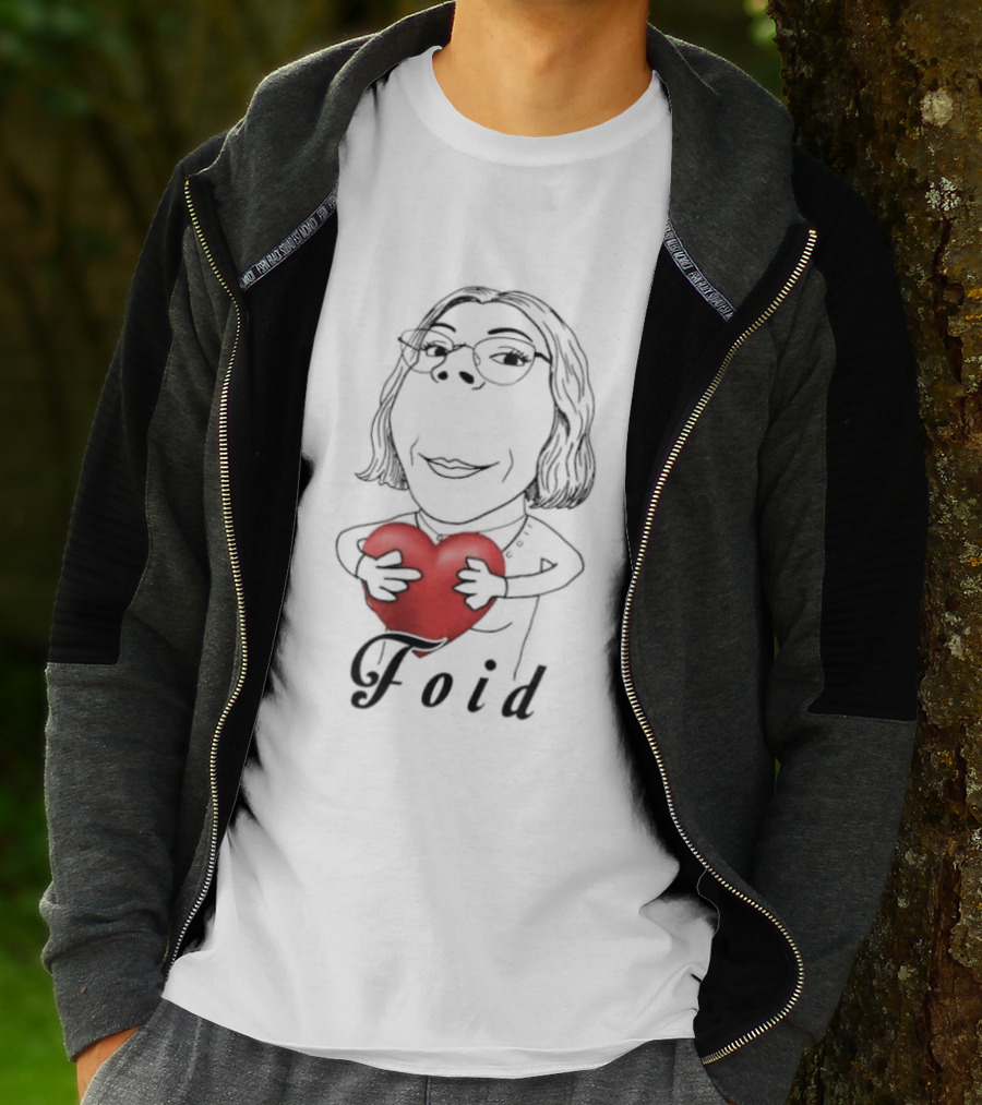 Foid Girl Hugs Heart Sketch Lovable Red Heart Embrace T-Shirt