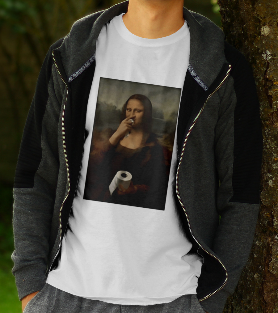 Mona Luisa Toilet Paper Painting Meme T-Shirt