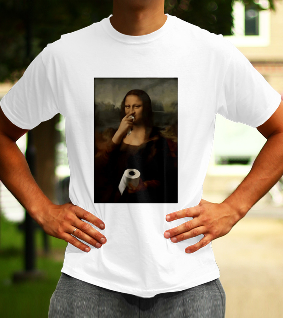 Mona Luisa Toilet Paper Painting Meme T-Shirt