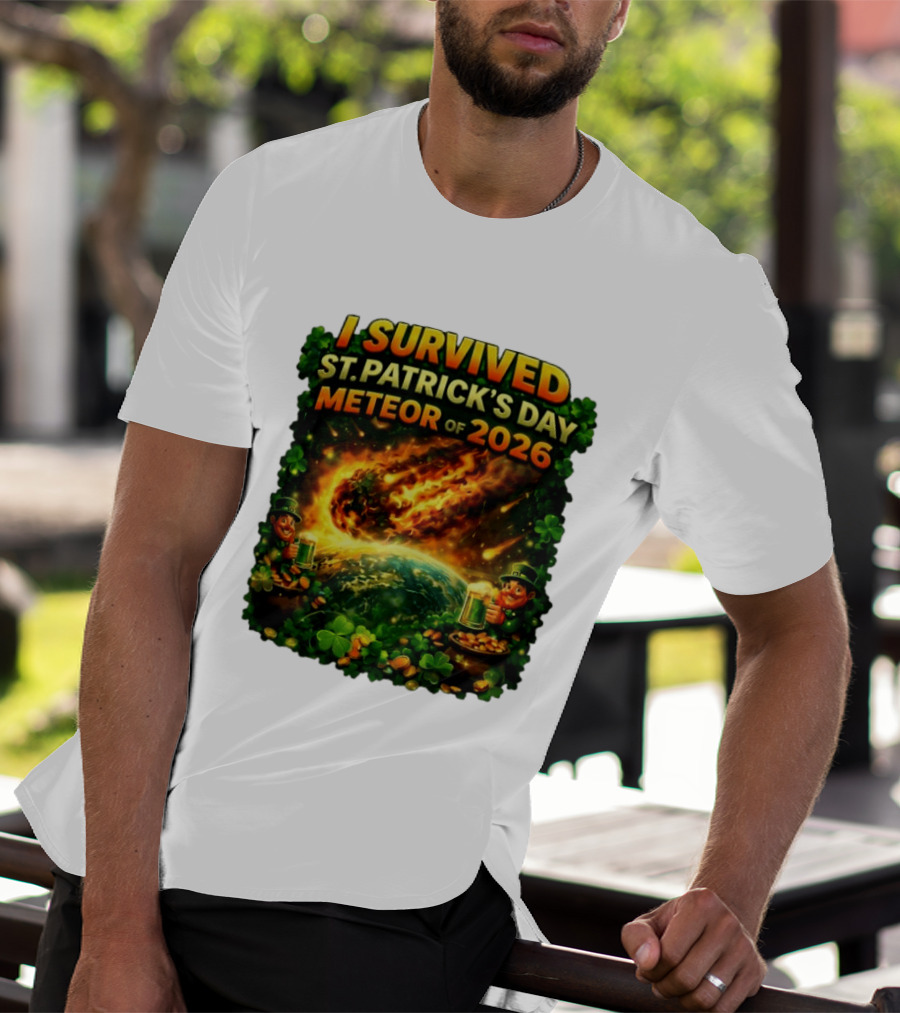 I Survived St. Patrick's Day Meteor Of 2026 Leprechaun Shamrock Adventure T-Shirt