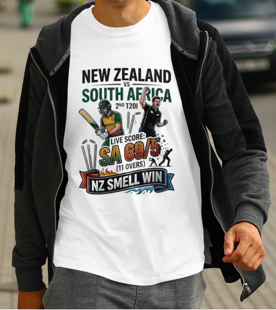 New Zealand Vs South Africa 2nd T20I Live Score SA 69/5 NZ Will Win T-Shirt