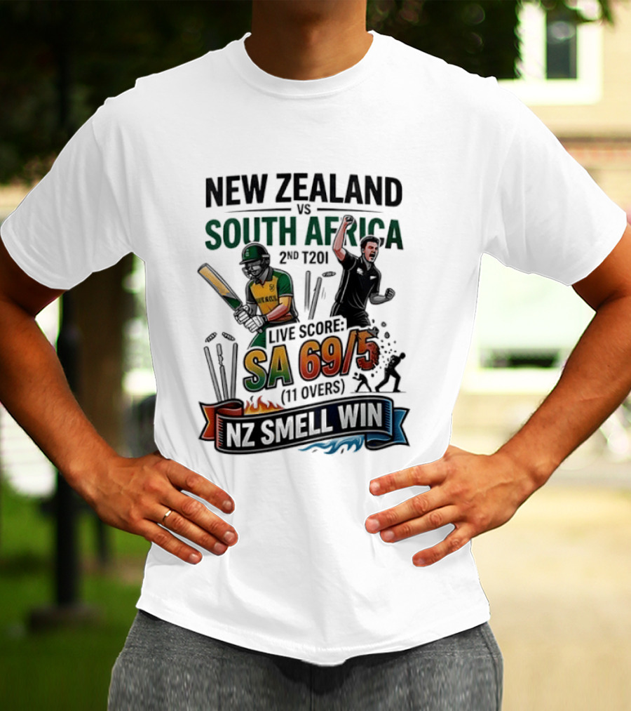 New Zealand Vs South Africa 2nd T20I Live Score SA 69/5 NZ Will Win T-Shirt