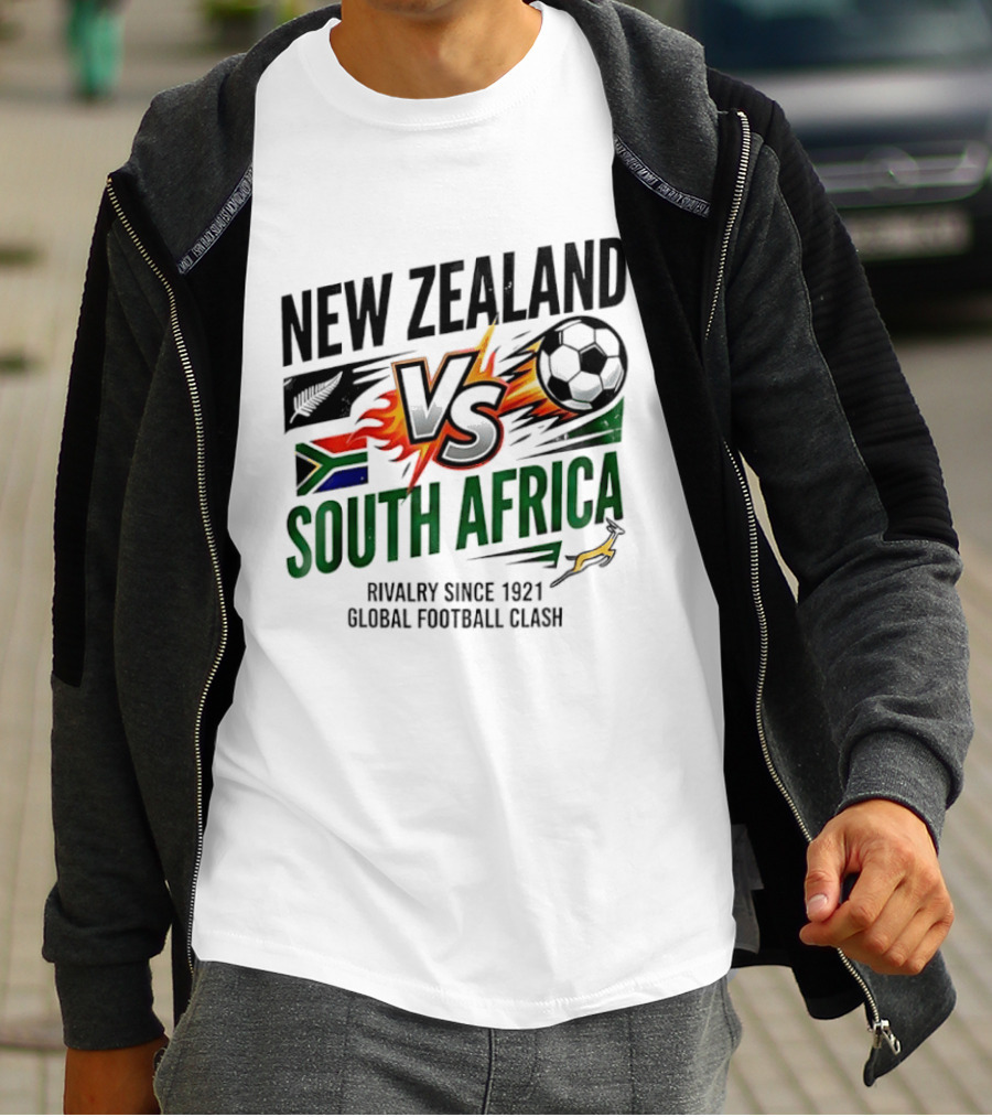 New Zealand Vs South Africa Global Football Clash Rivalry Since 1921 T-Shirt