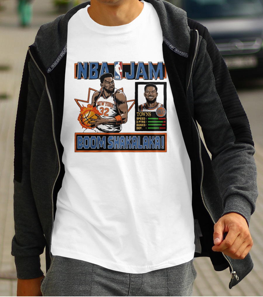 NBA Jam Boom Shakalaka New York Knicks Towns T-Shirt