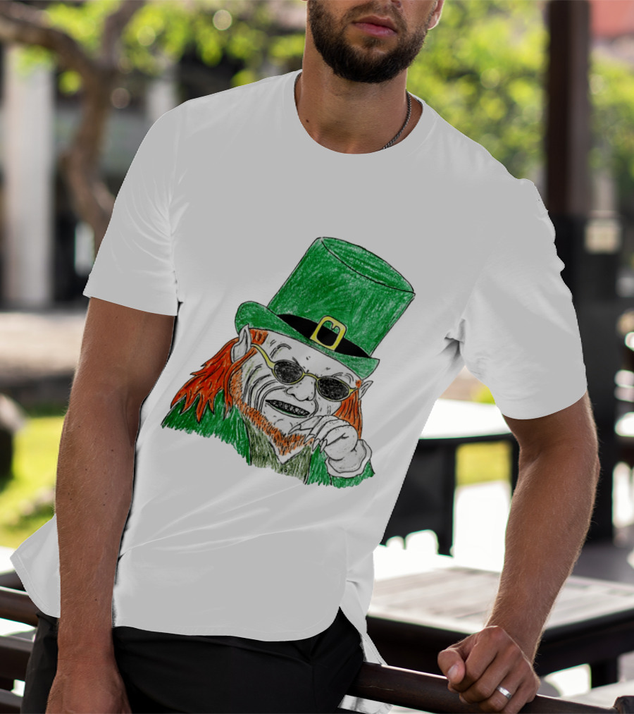 Leprechaun In The Hood Green Hat Sunglasses Red Hair T-Shirt