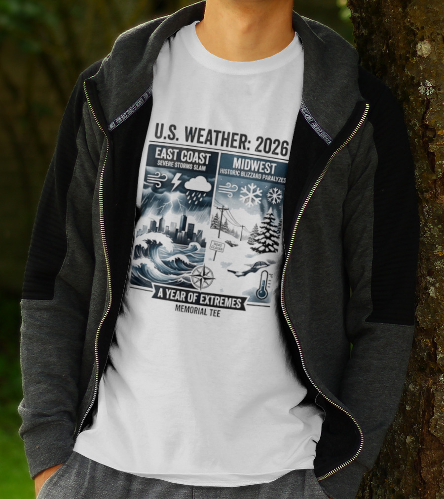 U.S. Weather 2026 East Coast Midwest A Year Of Extremes Memorial T-Shirt