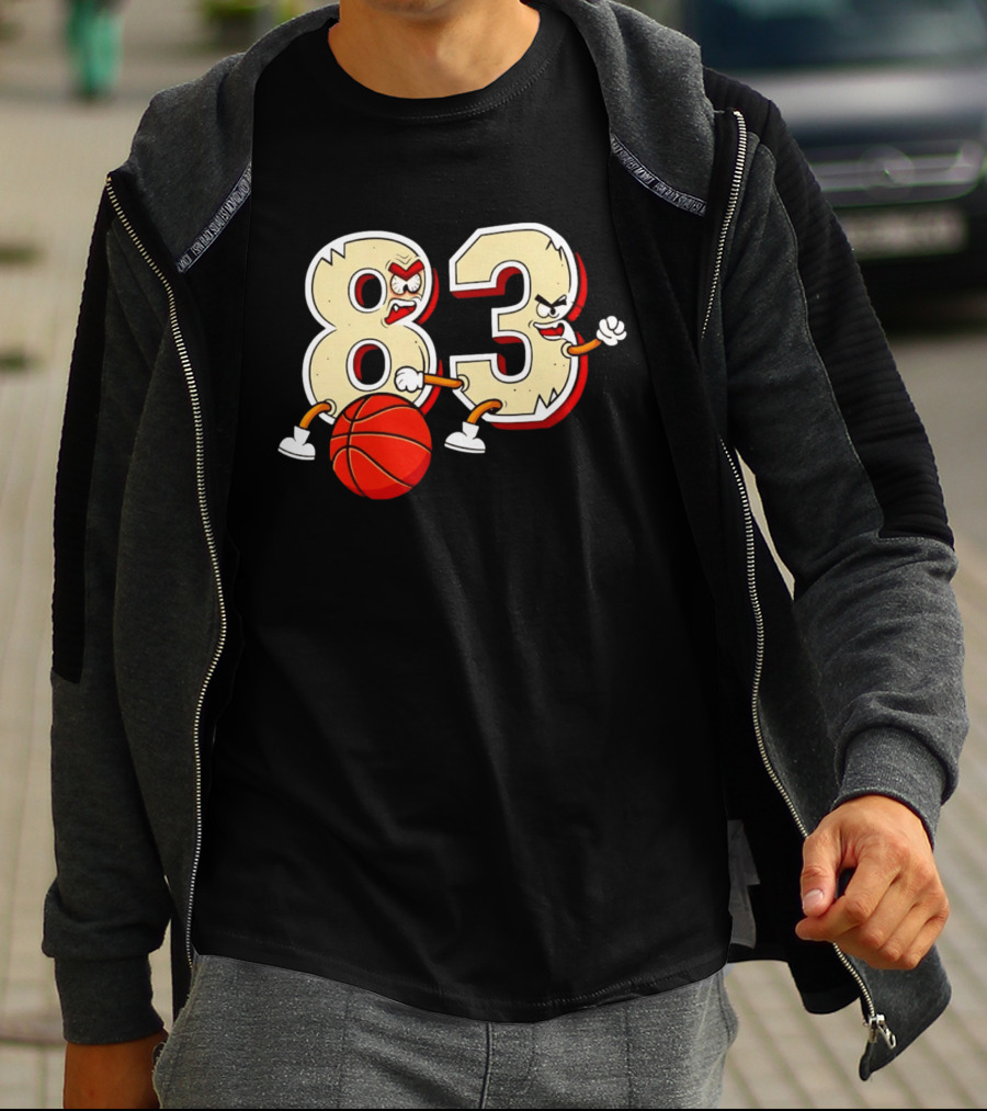 Bam Adebayo 83 Miami Heat Basketball Number Caricature T-Shirt