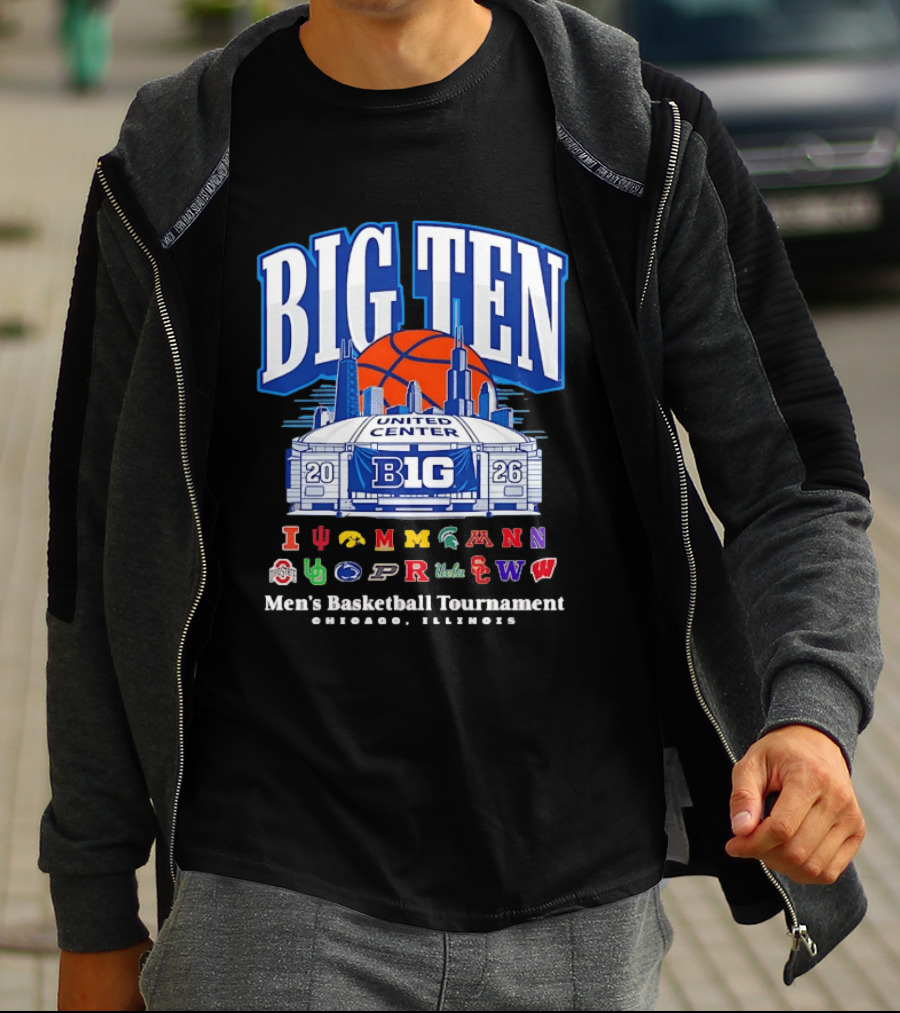 Big Ten 2026 United Center Men's Basketball Tournament Chicago Illinois T-Shirt