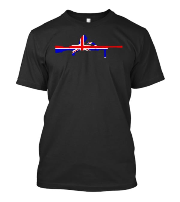 Bren Gun United Kingdom Flag Rifle Motif T-Shirt