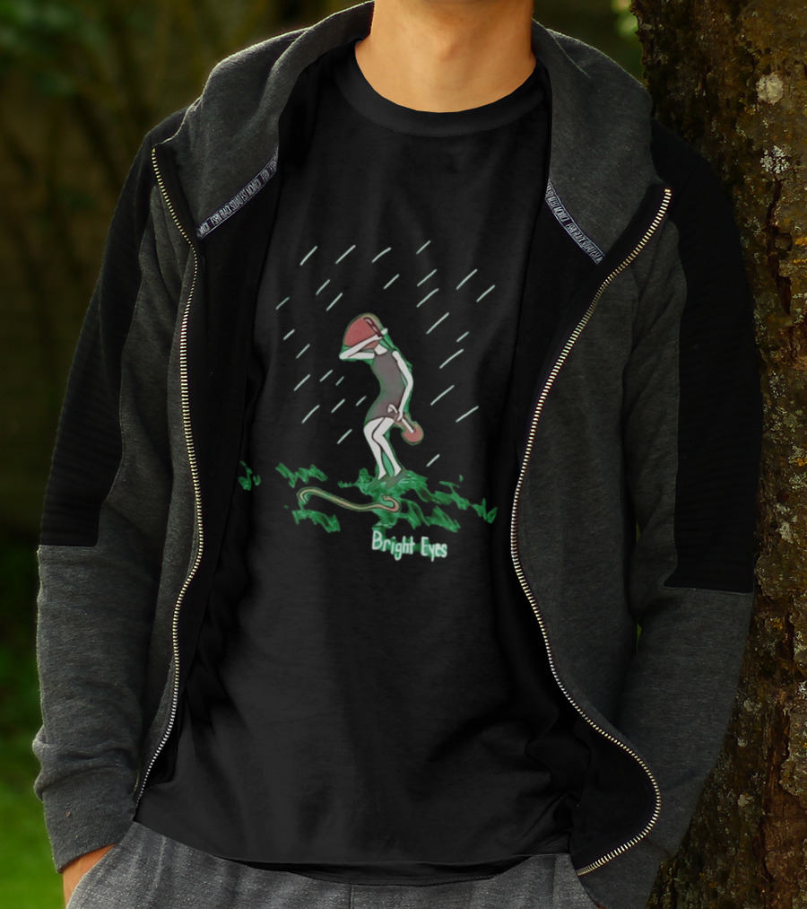 Bright Eyes Rainy Figure And Guitar T-Shirt