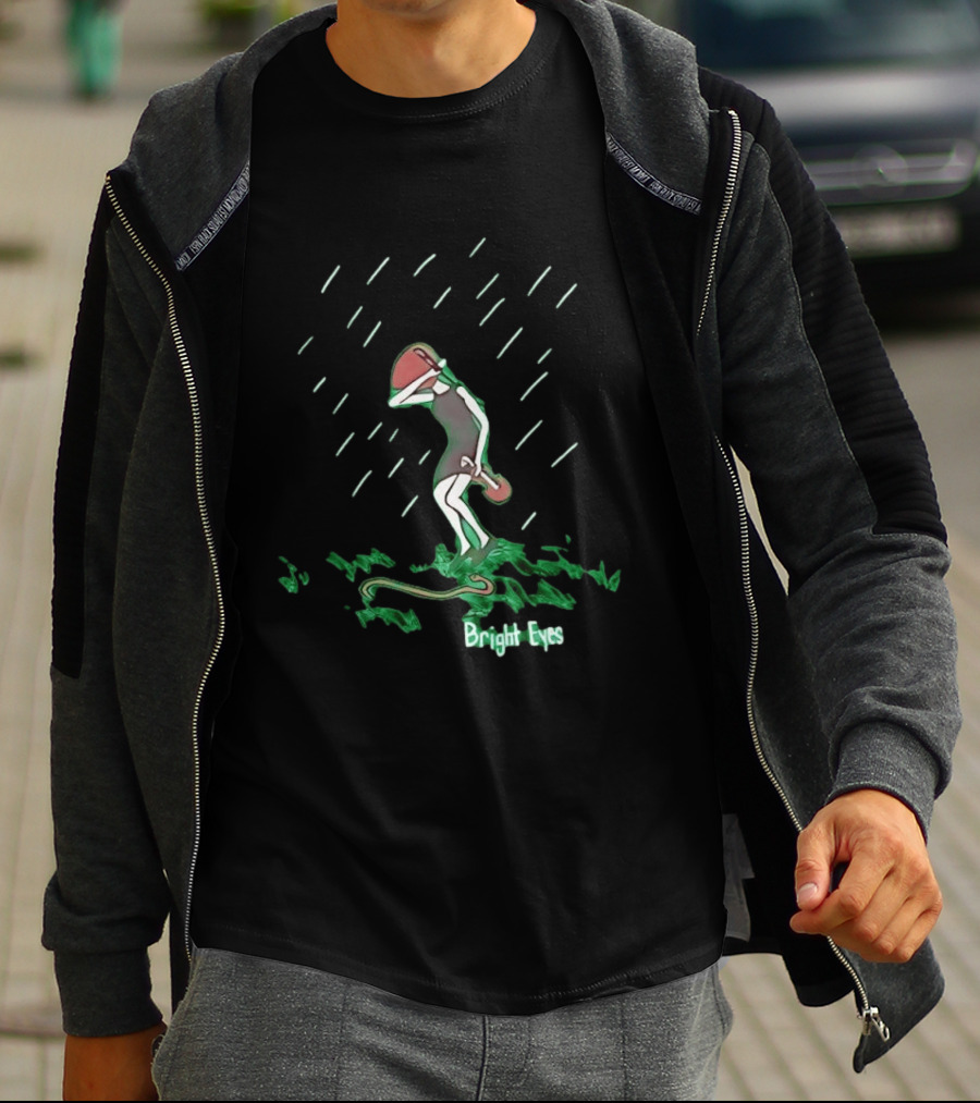 Bright Eyes Rainy Figure And Guitar T-Shirt