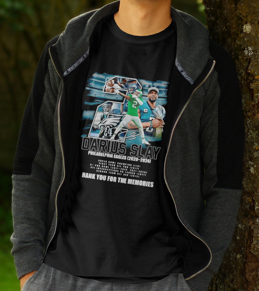 Darius Slay Philadelphia Eagles 2020 2024 Thank You For The Memories NFL Pro Bowl Interceptions T-Shirt