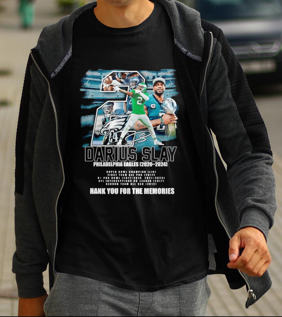 Darius Slay Philadelphia Eagles 2020 2024 Thank You For The Memories NFL Pro Bowl Interceptions T-Shirt