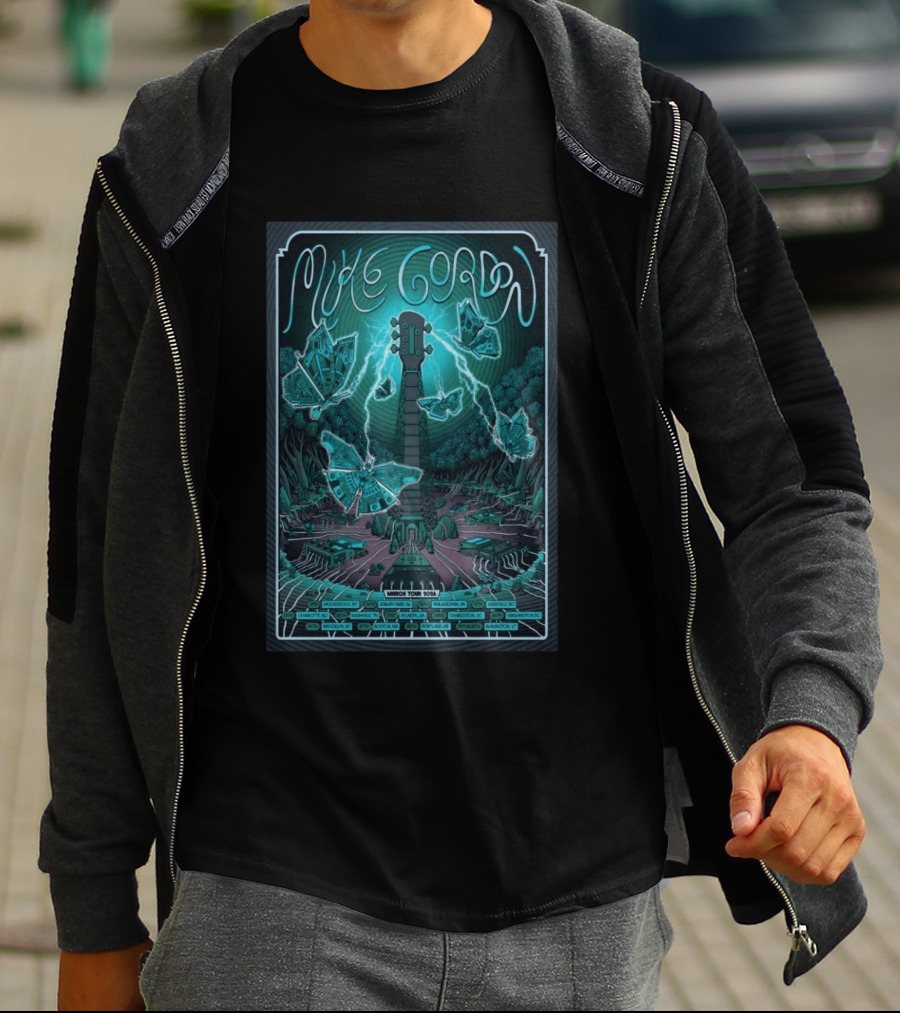 Mike Gordan March Tour 2026 Lightning Butterfly Guitar T-Shirt
