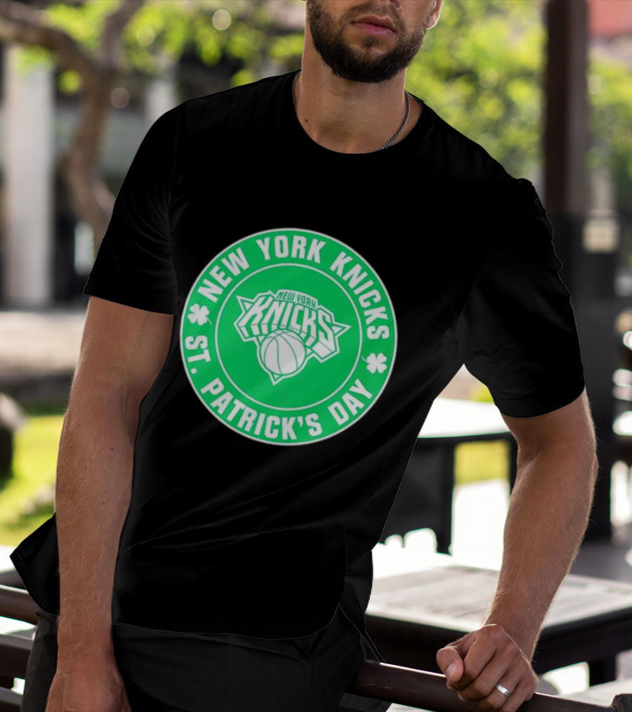 New York Knicks St Patrick's Day Shamrock Green Basketball Team Celebration T-Shirt