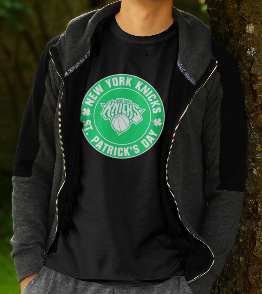 New York Knicks St Patrick's Day Shamrock Green Basketball Team Celebration T-Shirt