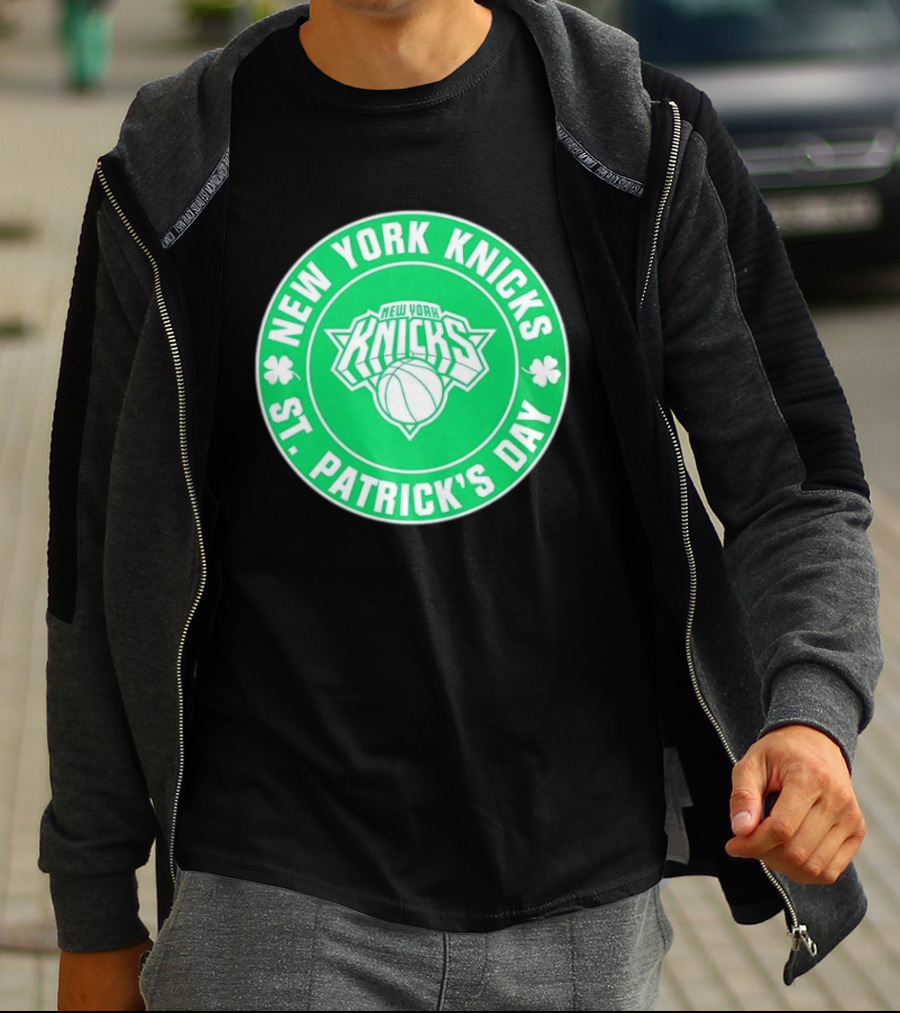 New York Knicks St Patrick's Day Shamrock Green Basketball Team Celebration T-Shirt