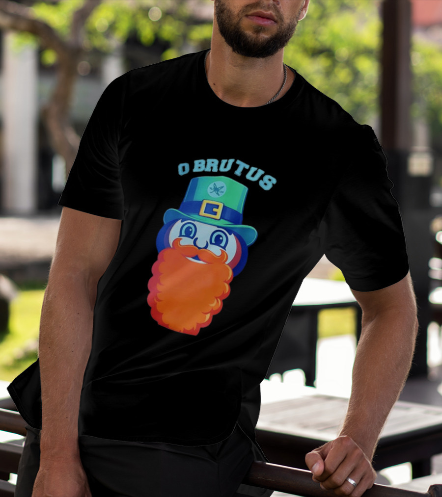 Ohio State Buckeyes O Brutus Leprechaun Hat And Beard T-Shirt