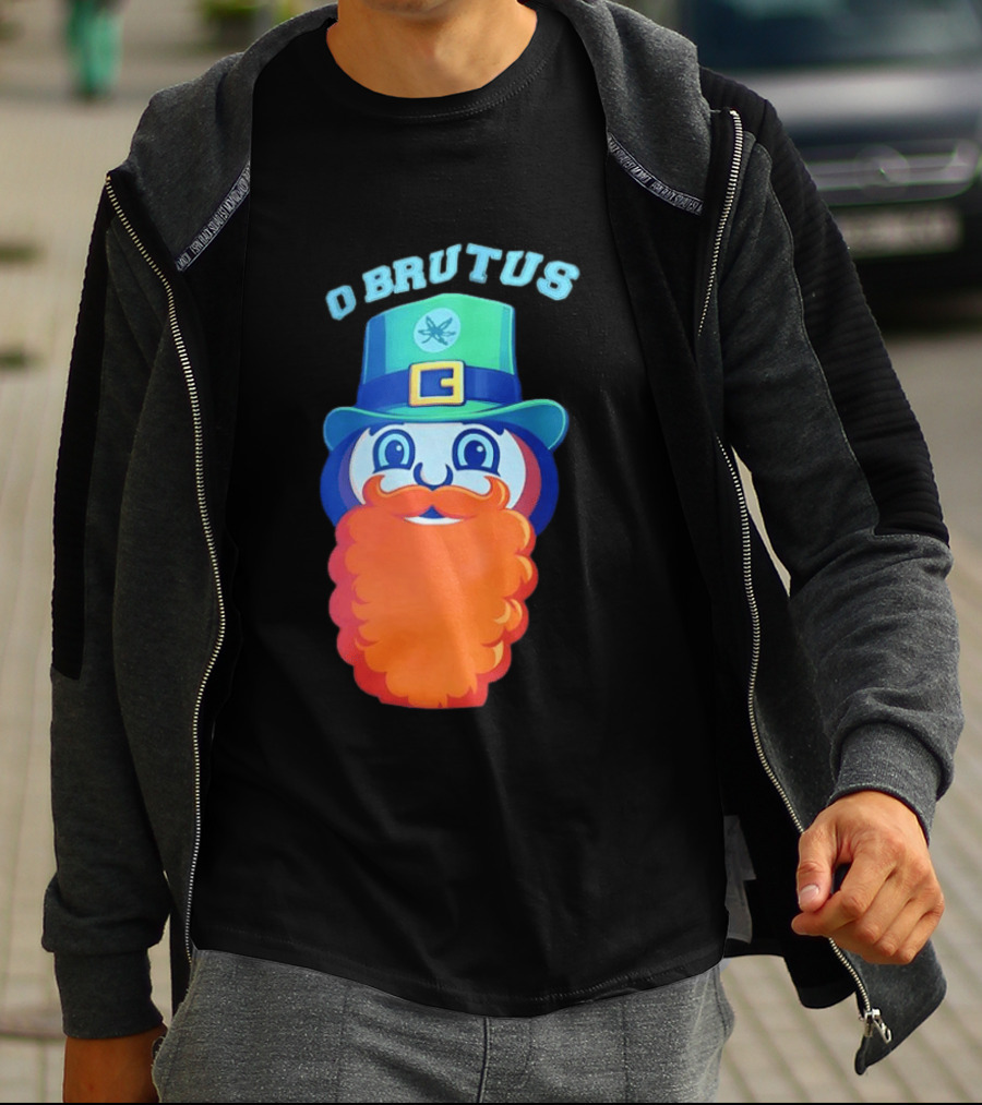 Ohio State Buckeyes O Brutus Leprechaun Hat And Beard T-Shirt