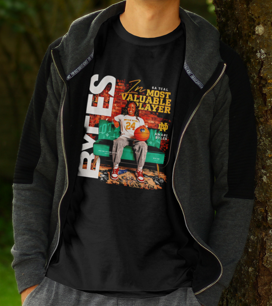 Amari Byles 6A Tcal Most Valuable Player Notre Dame Basketball 24 T-Shirt