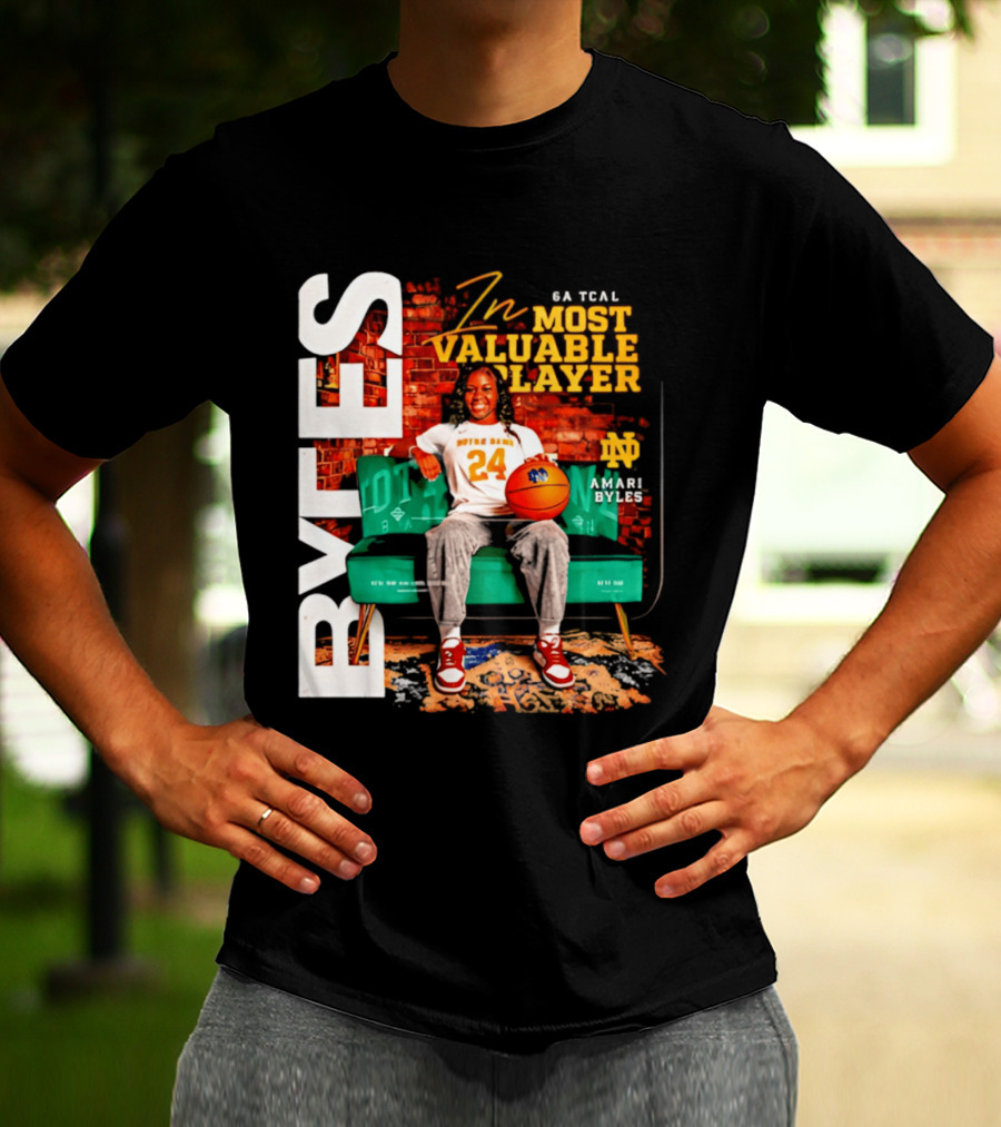 Amari Byles 6A Tcal Most Valuable Player Notre Dame Basketball 24 T-Shirt