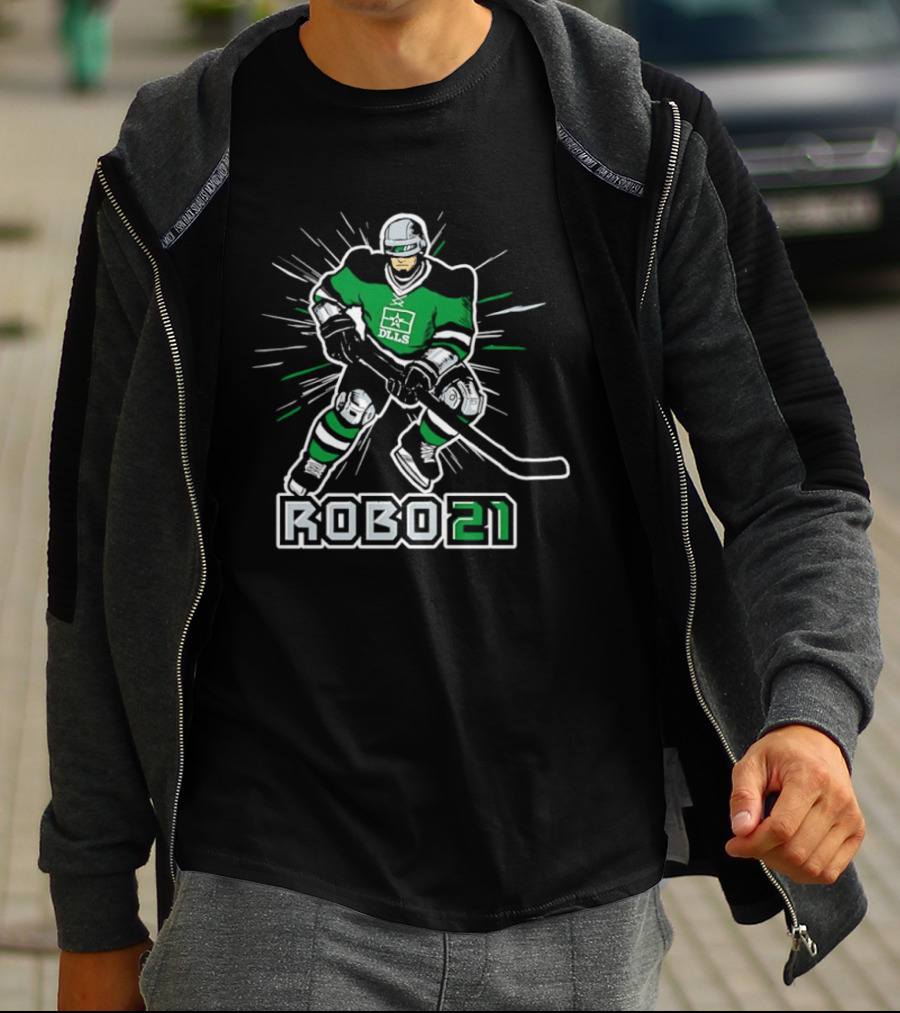 Robo 21 Dallas Stars DLLS Hockey Player T-Shirt