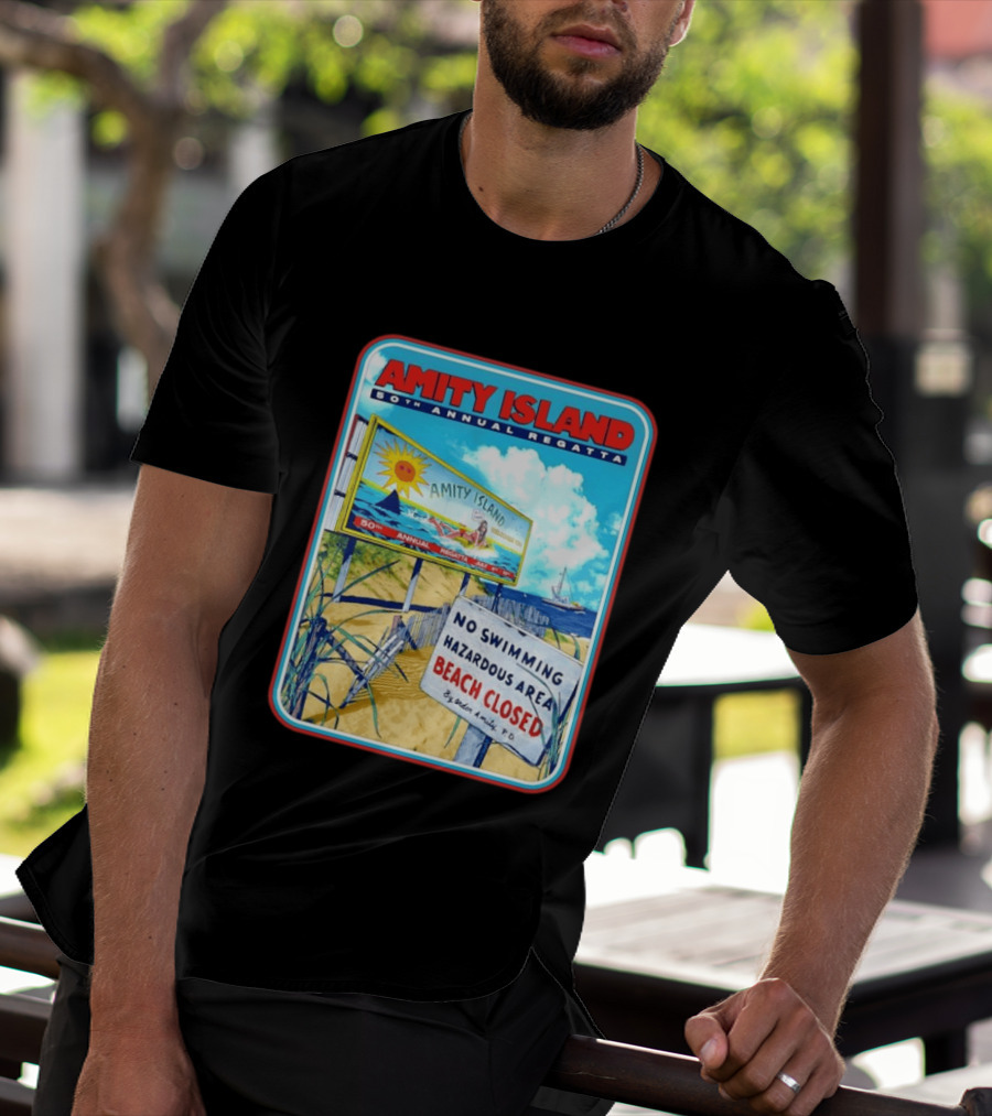Amity Island 50th Annual Regatta No Swimming Beach Closed Jaws 1975 T-Shirt