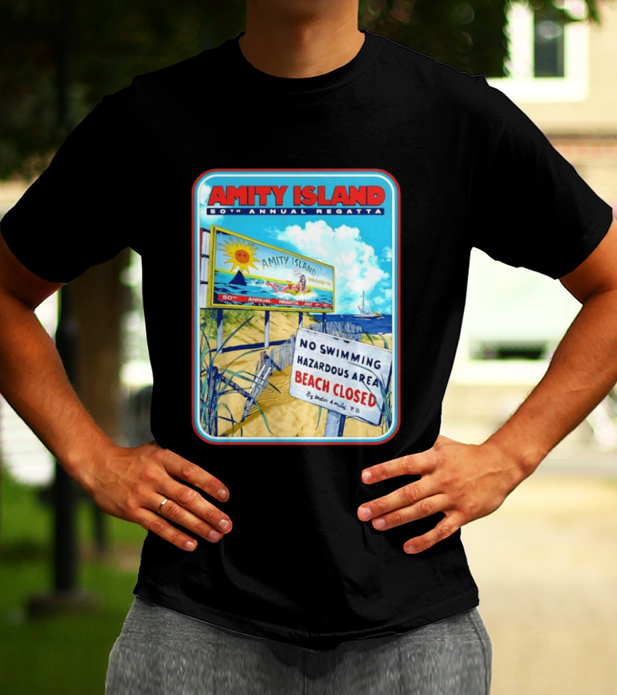 Amity Island 50th Annual Regatta No Swimming Beach Closed Jaws 1975 T-Shirt