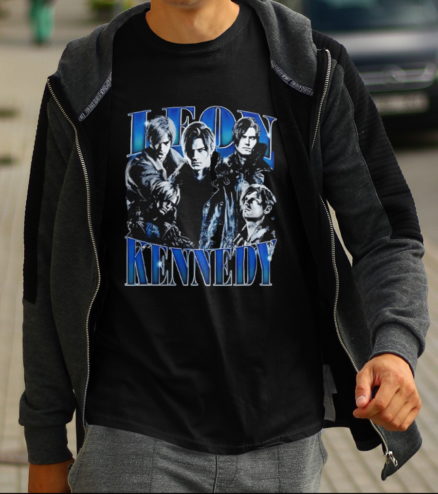 Leon Kennedy Character Collage Fan T-Shirt
