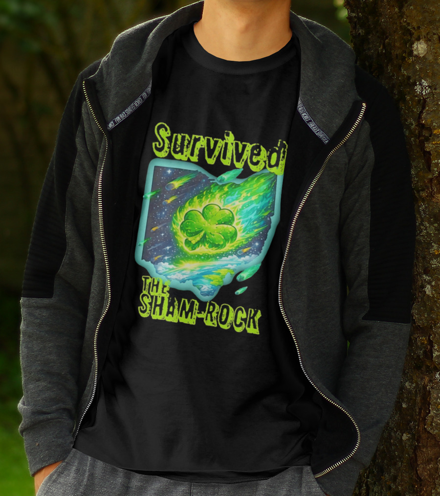 Survived The Sham Rock Meteor Clover St Patrick's Day T-Shirt