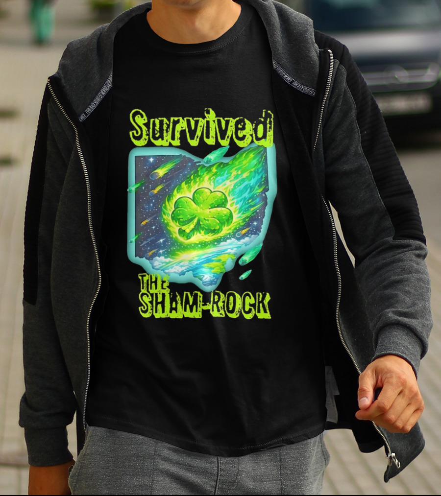 Survived The Sham Rock Meteor Clover St Patrick's Day T-Shirt