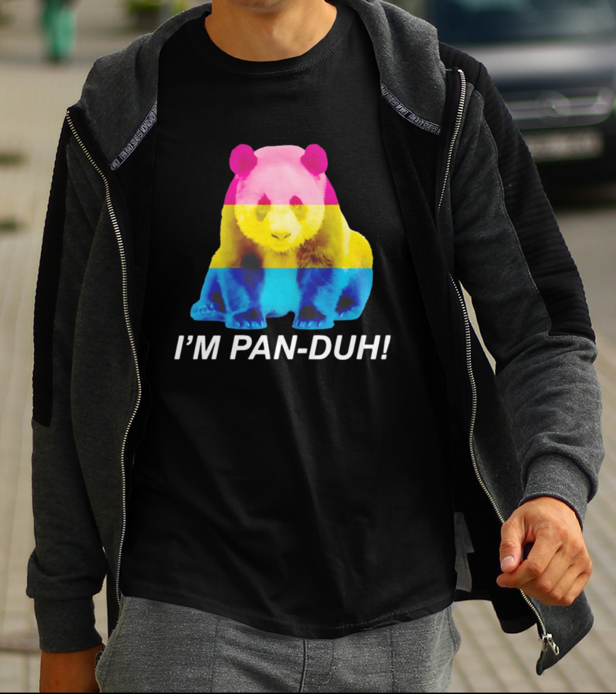 Panda I'm Pan Duh With Pan Flag Colors Panda T-Shirt