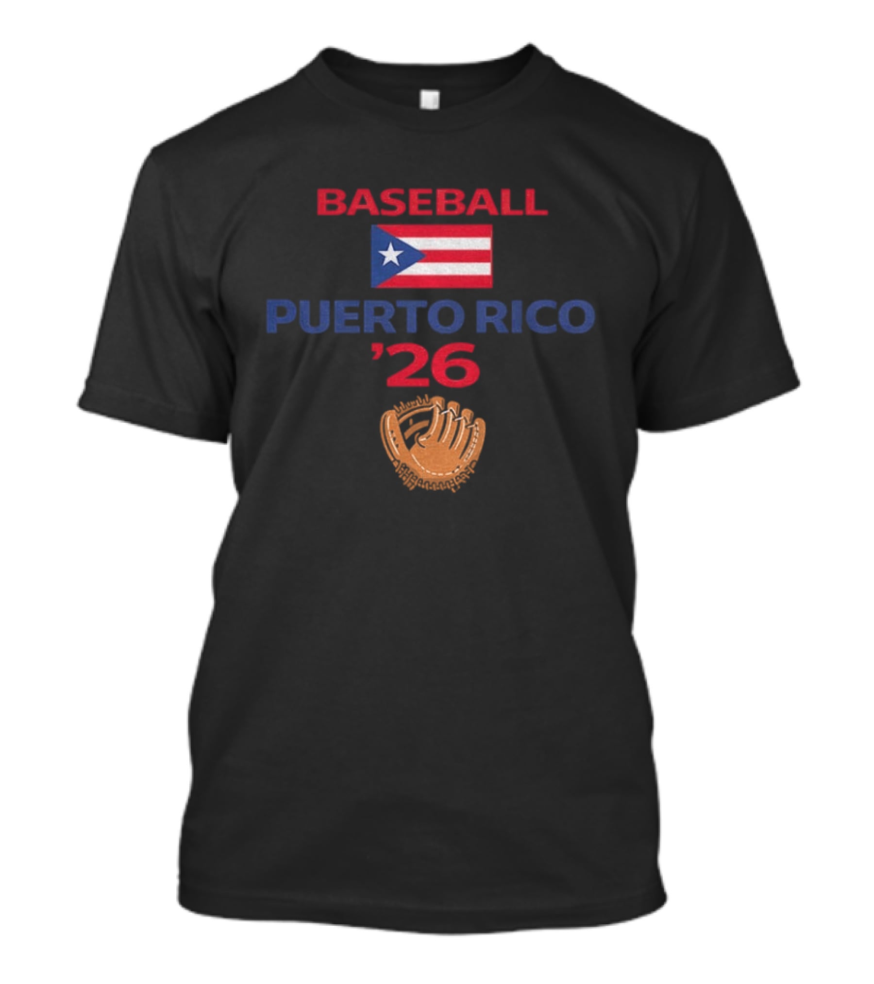 Puerto Rico Baseball 2026 Flag Emblem And Glove T-Shirt