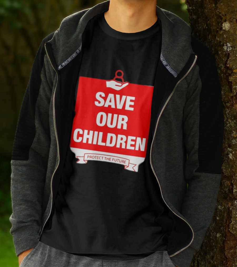 Save Our Children Protect The Future Emblem With Hand T-Shirt