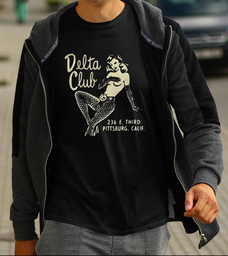 Delta Club 236 E Third Pittsburg Calif Retro Pin Up T-Shirt