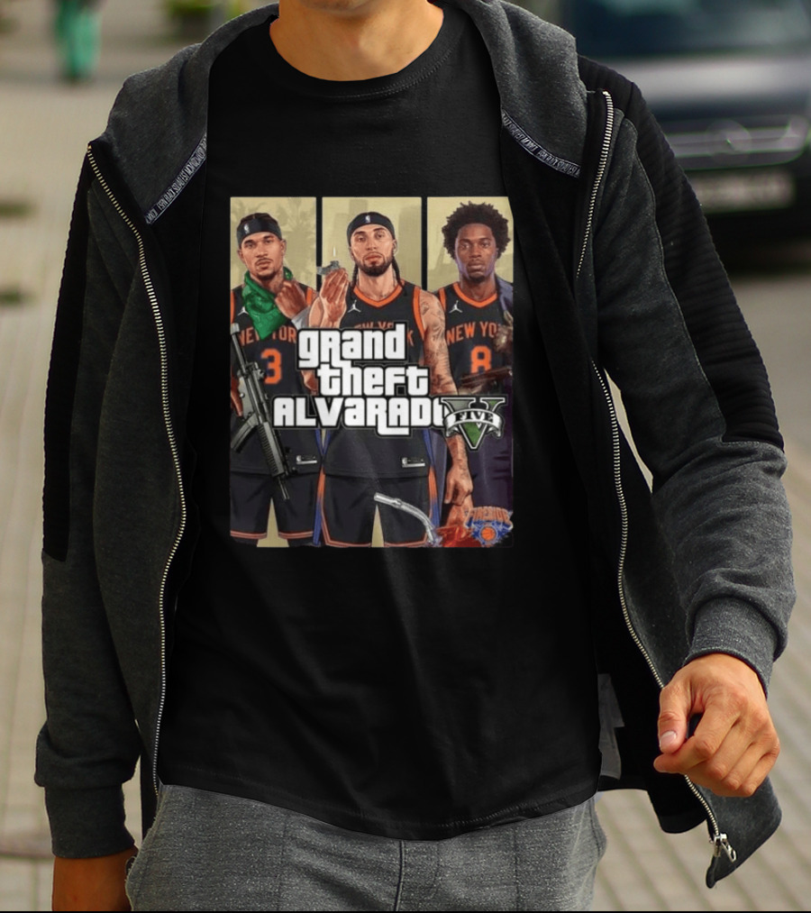 Grand Theft Alvarado Five New York Basketball T-Shirt