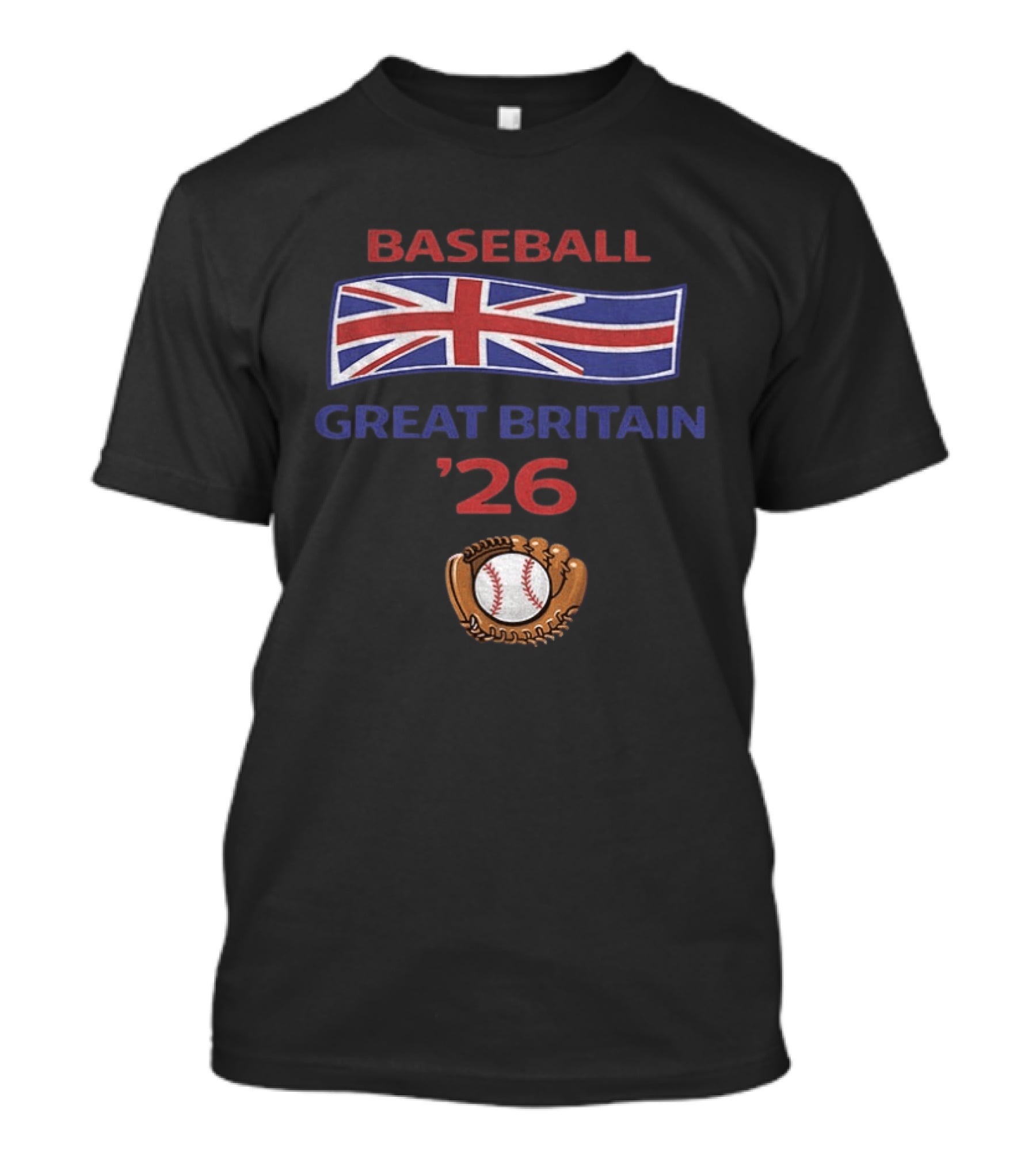 Great Britain Baseball 2026 UK Flag Baseball Glove And Ball T-Shirt