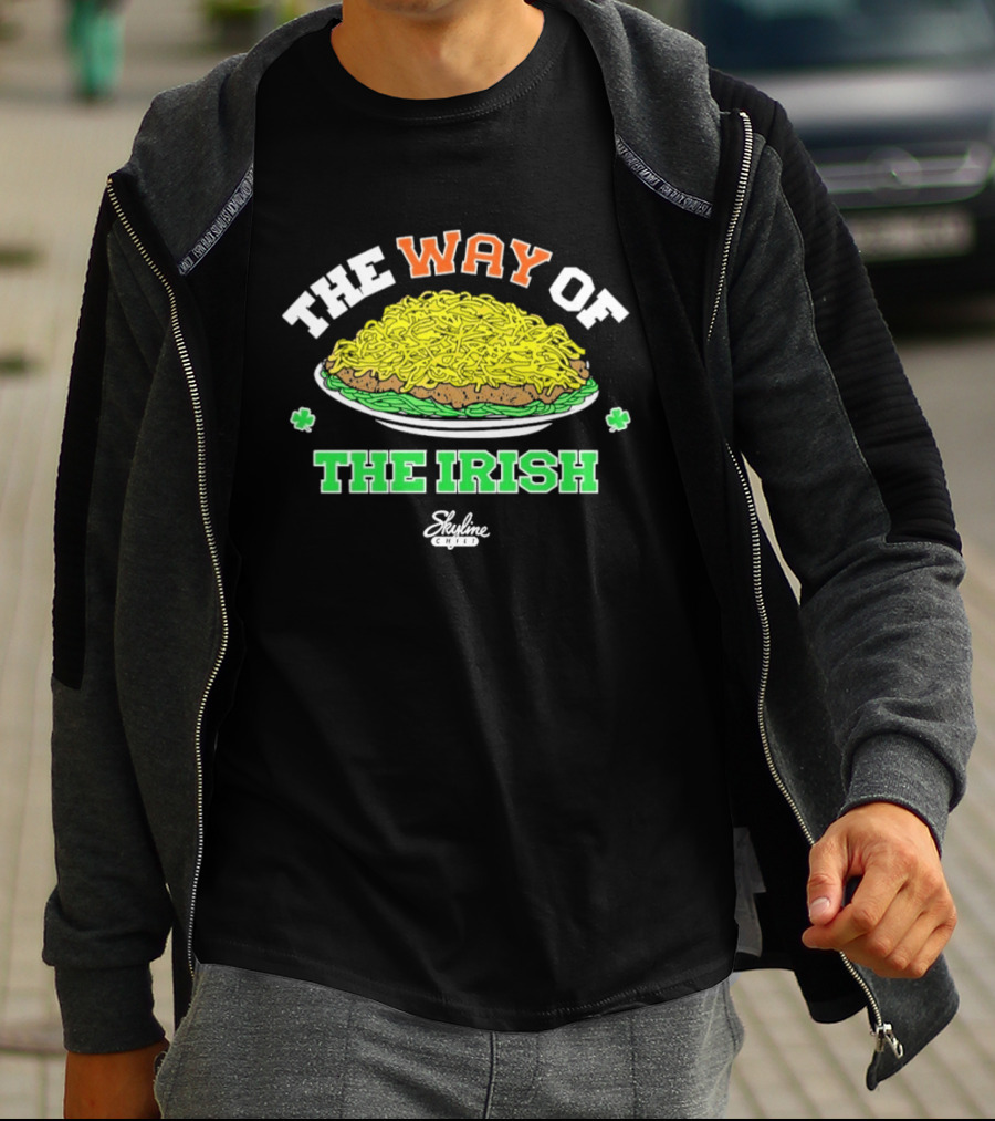 The Way Of The Irish Skyline Chili Plate With Shamrocks T-Shirt