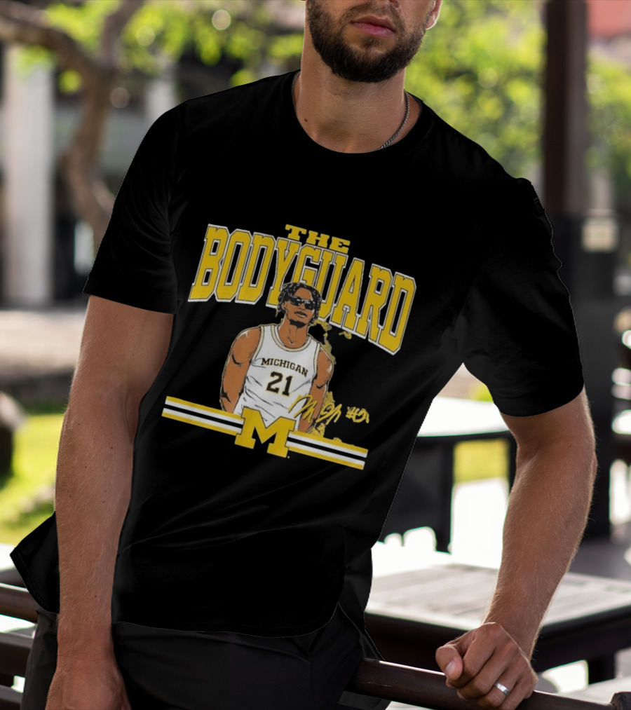 The Bodyguard Michigan Basketball 21 Morez Johnson Jr. T-Shirt