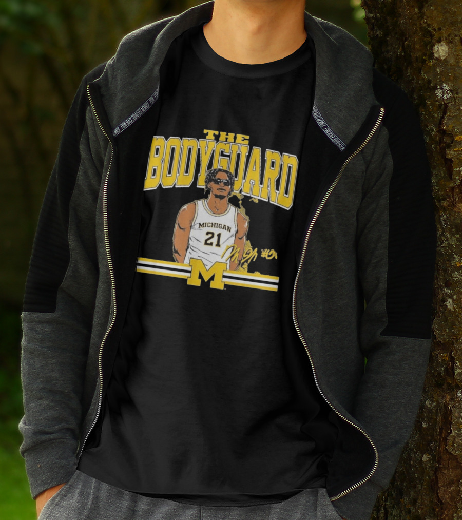 The Bodyguard Michigan Basketball 21 Morez Johnson Jr. T-Shirt