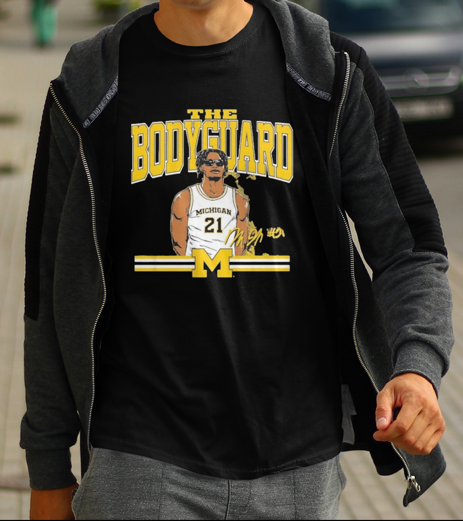 The Bodyguard Michigan Basketball 21 Morez Johnson Jr. T-Shirt
