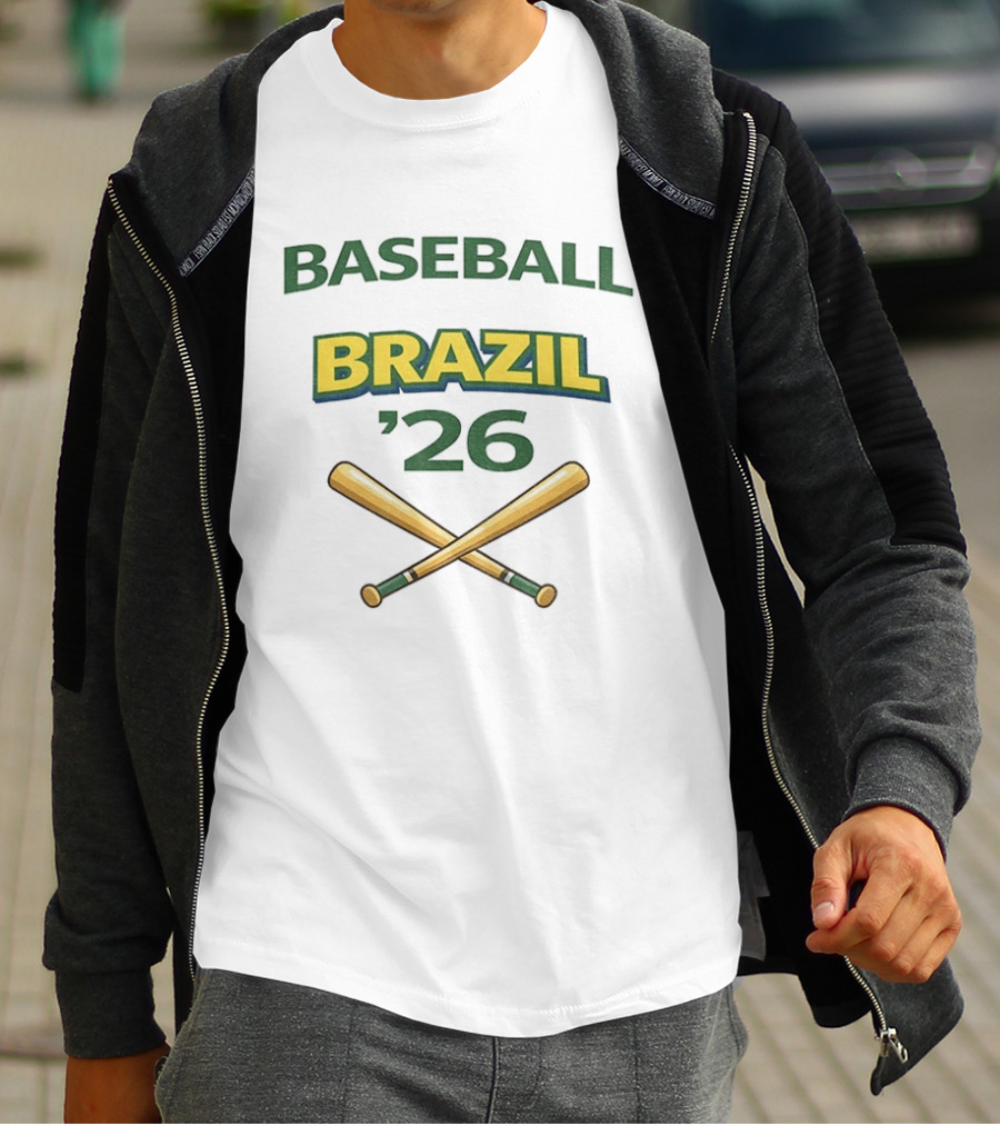 Brazil Baseball 2026 Crossed Bats T-Shirt