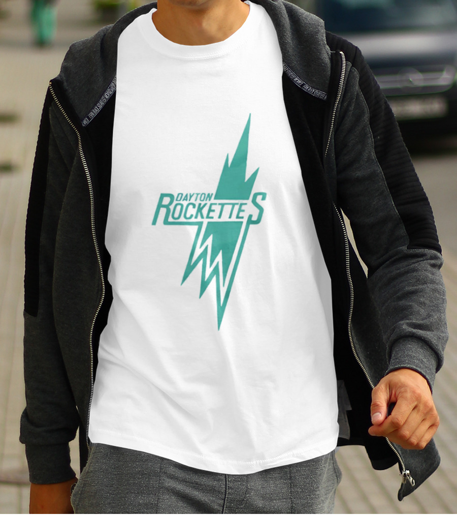 Dayton Rockettes Women's Professional Basketball League Retro Lightning Bolt T-Shirt