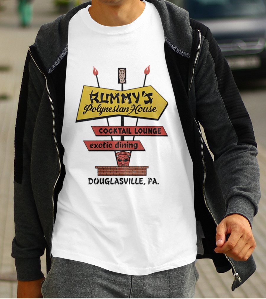 Rummy's Polynesian House Cocktail Lounge Exotic Dining Douglasville PA Tiki Bar T-Shirt