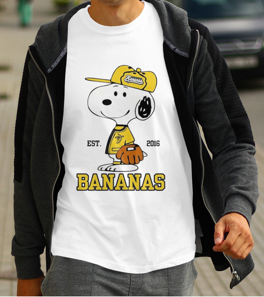 Snoopy Bananas Outfit EST 2016 Baseball T-Shirt